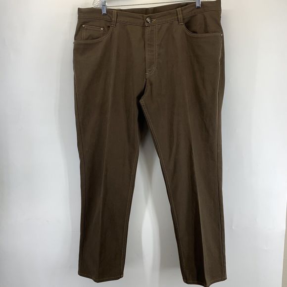 BORELIO Mens Straight Leg Pants Jeans Brown XXL 29” Inseam - Picture 1 of 10